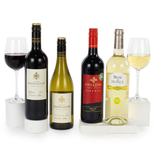 two red wines and two white wines